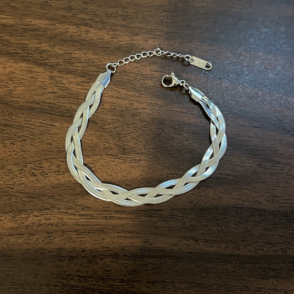 Silver Braided Bracelet - image 3
